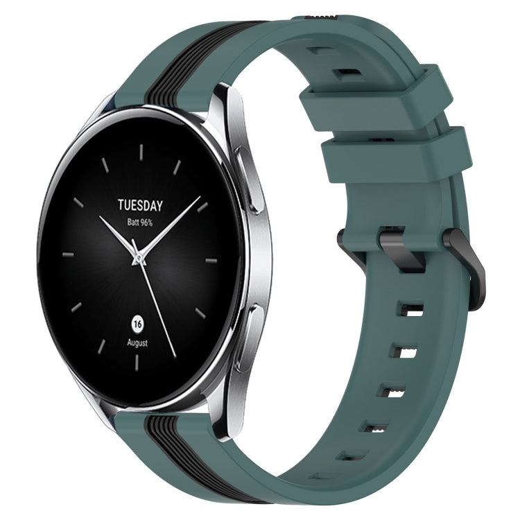 For Xiaomi MI Watch S2 46mm 22mm Vertical Two-Color Silicone Watch Band
