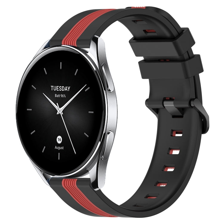 For Xiaomi MI Watch S2 46mm 22mm Vertical Two-Color Silicone Watch Band
