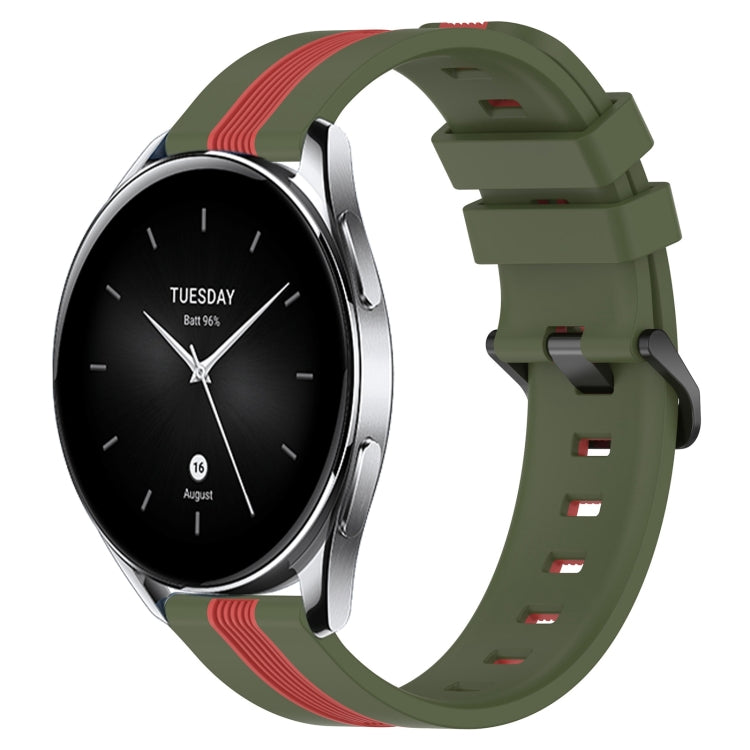 For Xiaomi MI Watch S2 46mm 22mm Vertical Two-Color Silicone Watch Band
