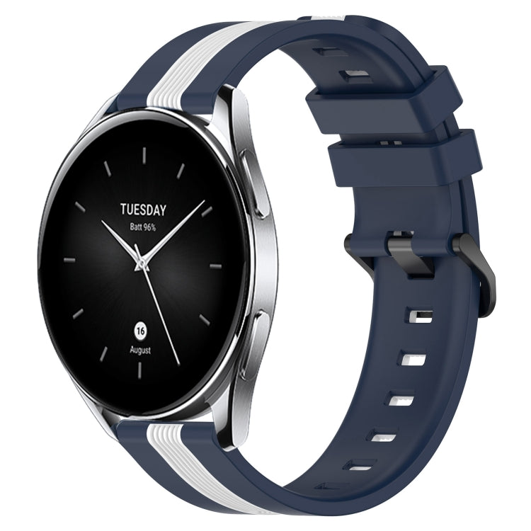 For Xiaomi MI Watch S2 46mm 22mm Vertical Two-Color Silicone Watch Band
