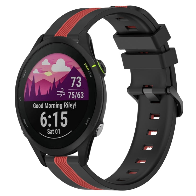 For Garmin Forerunner 255 22mm Vertical Two-Color Silicone Watch Band