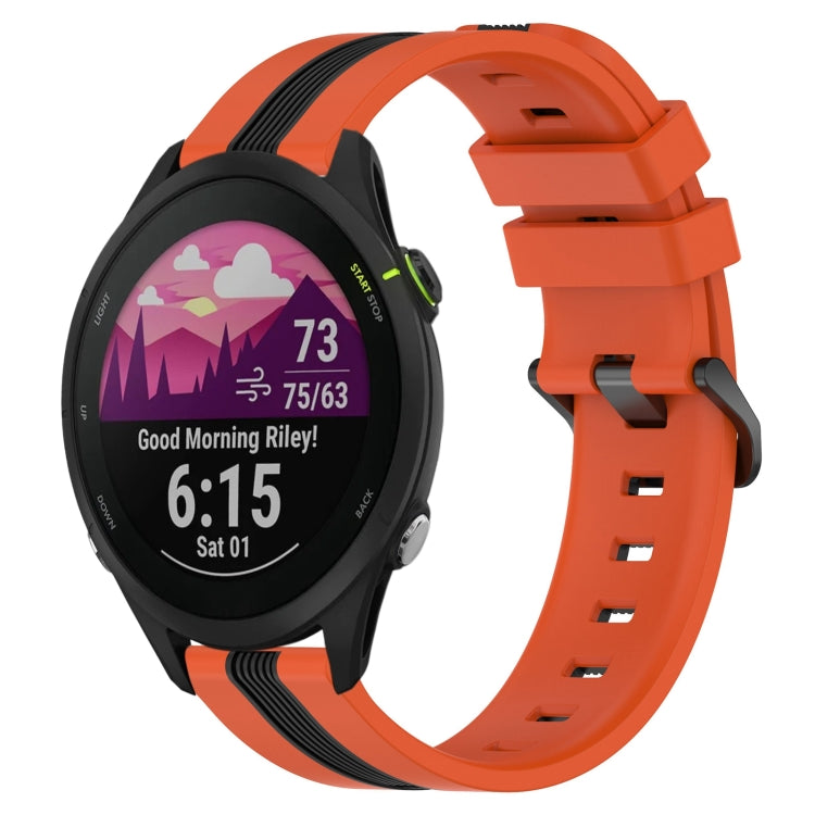 For Garmin Forerunner 255 Music 22mm Vertical Two-Color Silicone Watch Band
