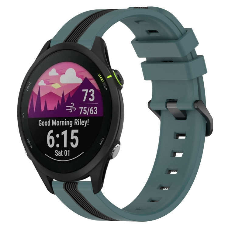 For Garmin Forerunner 255 Music 22mm Vertical Two-Color Silicone Watch Band