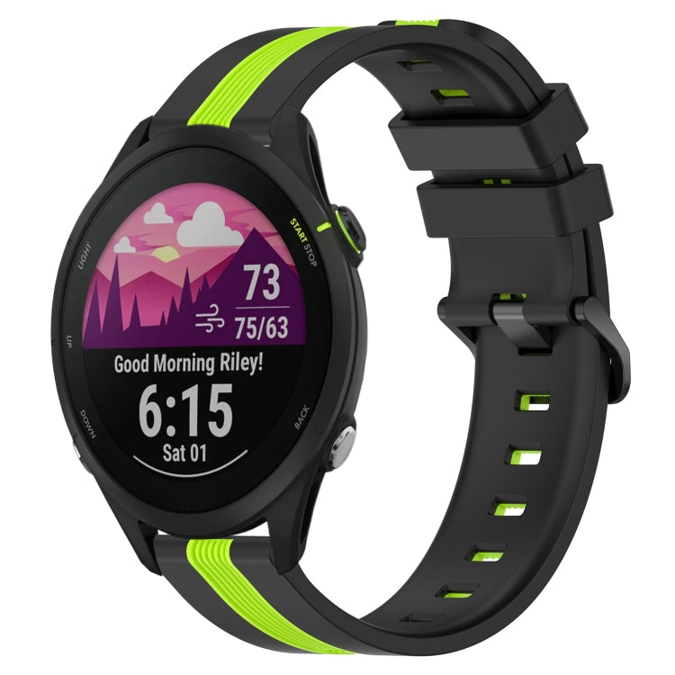 For Garmin Forerunner 255 Music 22mm Vertical Two-Color Silicone Watch Band