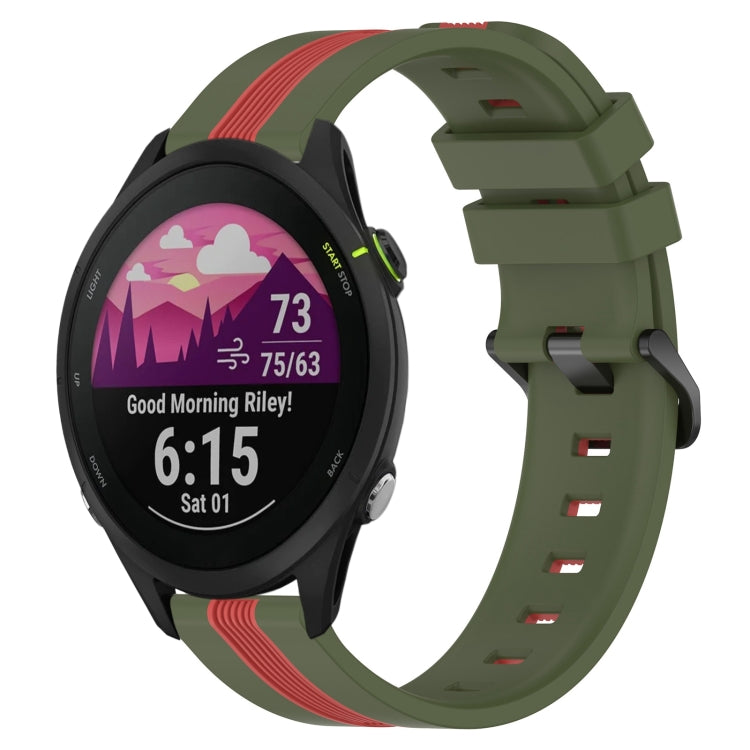 For Garmin Forerunner 255 Music 22mm Vertical Two-Color Silicone Watch Band