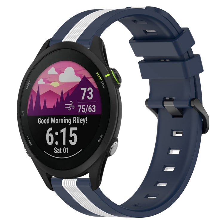 For Garmin Forerunner 255 Music 22mm Vertical Two-Color Silicone Watch Band