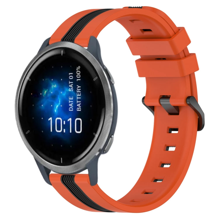 For Garmin Venu 2 22mm Vertical Two-Color Silicone Watch Band