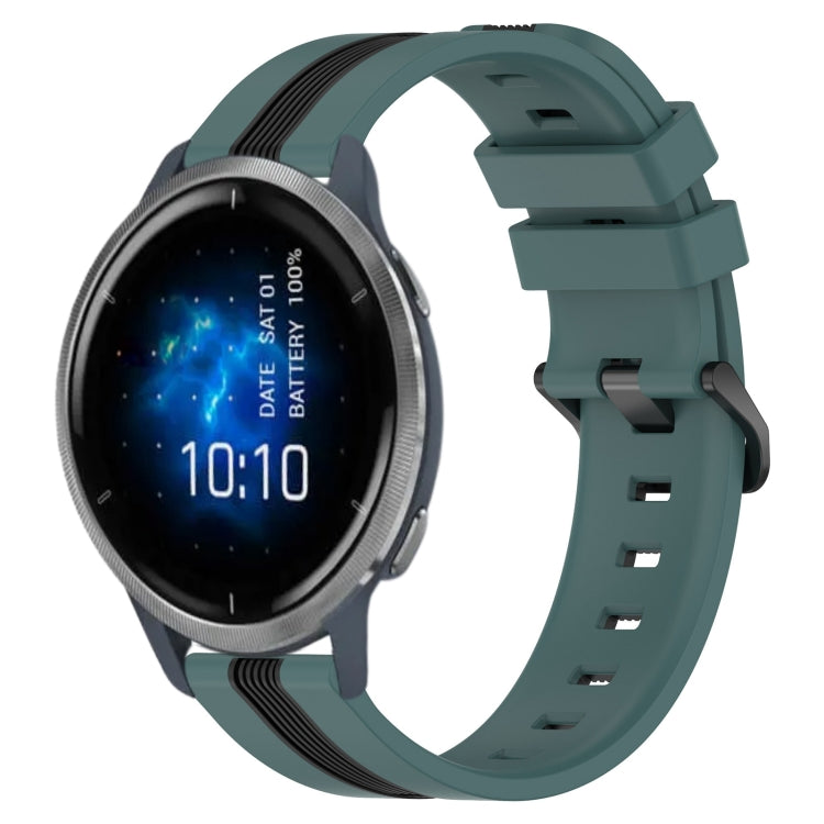 For Garmin Venu 2 22mm Vertical Two-Color Silicone Watch Band