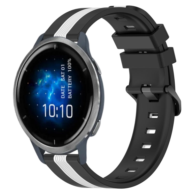 For Garmin Venu 2 22mm Vertical Two-Color Silicone Watch Band