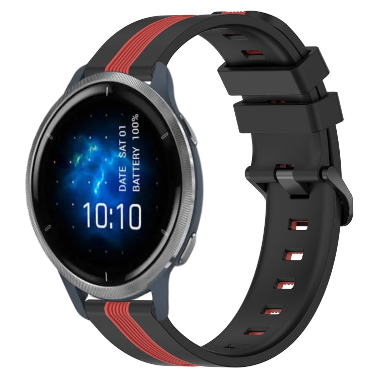 For Garmin Venu 2 22mm Vertical Two-Color Silicone Watch Band