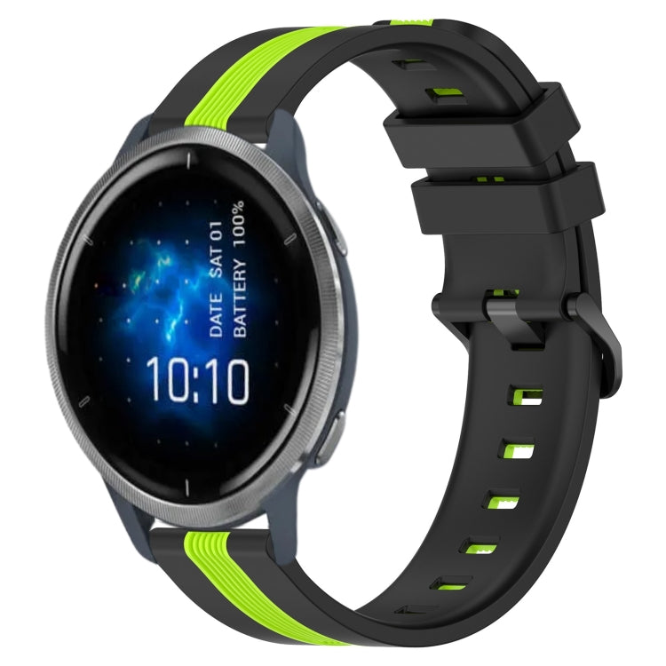 For Garmin Venu 2 22mm Vertical Two-Color Silicone Watch Band