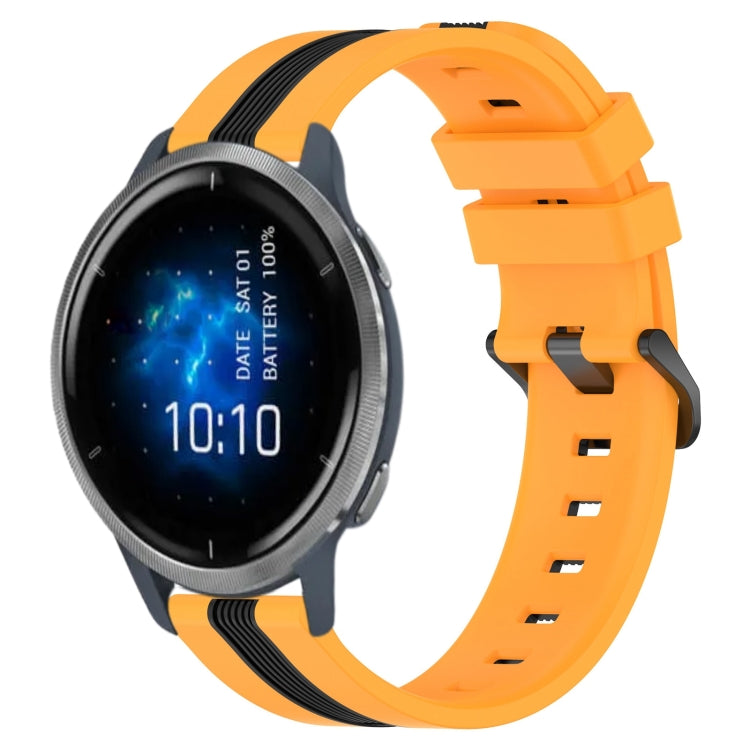 For Garmin Venu 2 22mm Vertical Two-Color Silicone Watch Band