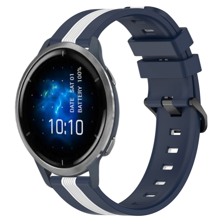 For Garmin Venu 2 22mm Vertical Two-Color Silicone Watch Band