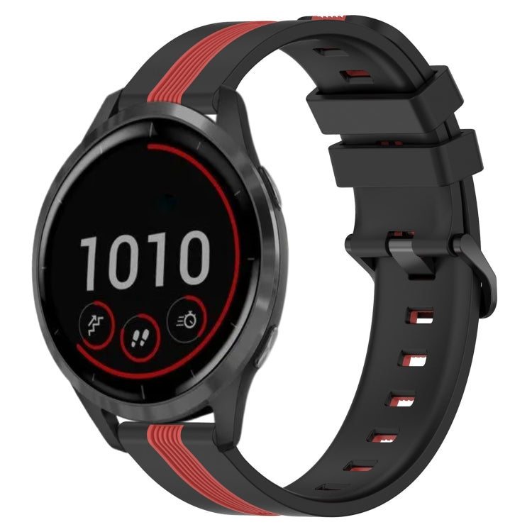 For Garmin Vivoactive 4 22mm Vertical Two-Color Silicone Watch Band
