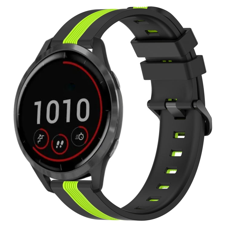 For Garmin Vivoactive 4 22mm Vertical Two-Color Silicone Watch Band