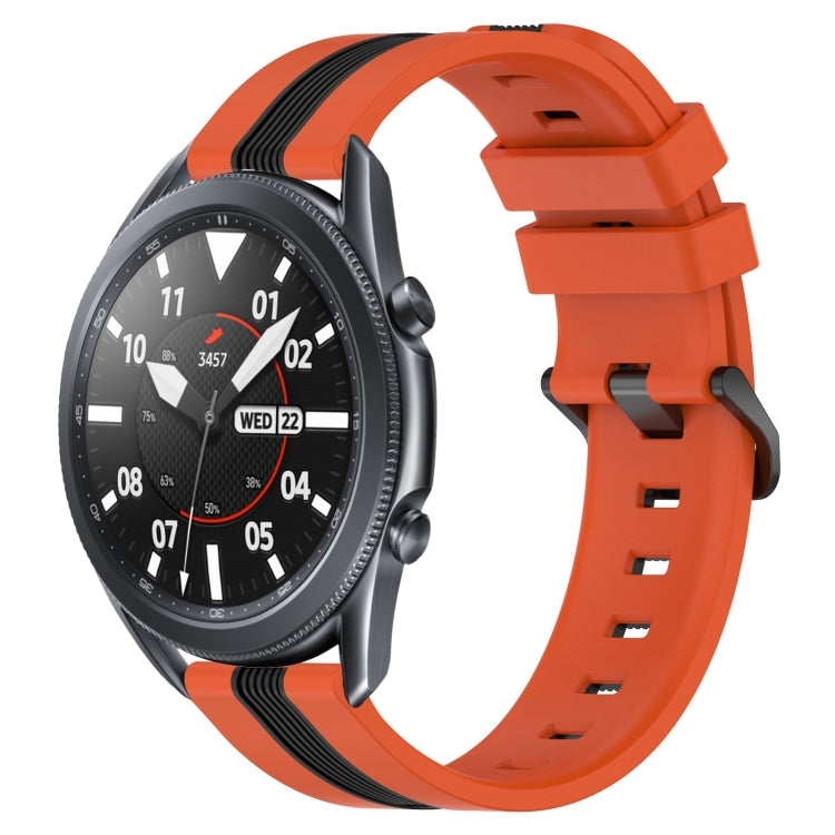 For Samsung Galaxy Watch3 45mm 22mm Vertical Two-Color Silicone Watch Band