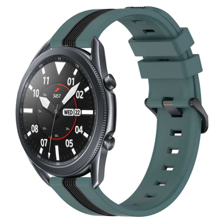 For Samsung Galaxy Watch3 45mm 22mm Vertical Two-Color Silicone Watch Band