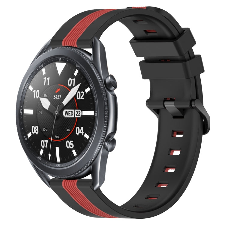 For Samsung Galaxy Watch3 45mm 22mm Vertical Two-Color Silicone Watch Band