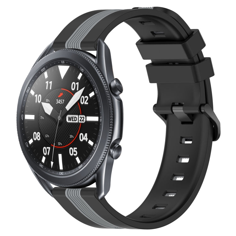 For Samsung Galaxy Watch3 45mm 22mm Vertical Two-Color Silicone Watch Band