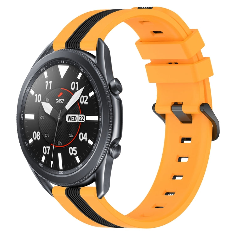 For Samsung Galaxy Watch3 45mm 22mm Vertical Two-Color Silicone Watch Band