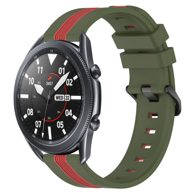For Samsung Galaxy Watch3 45mm 22mm Vertical Two-Color Silicone Watch Band