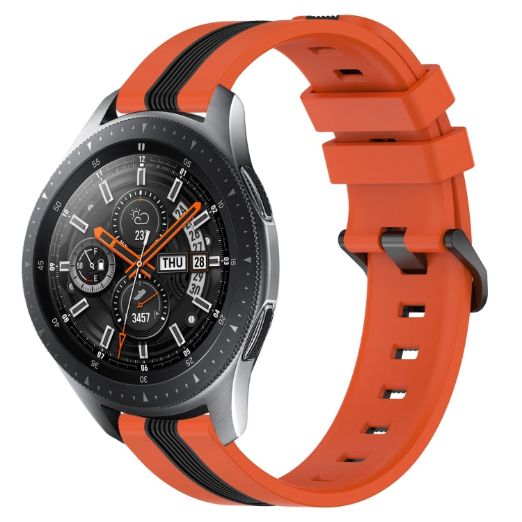 For Samsung Galaxy Watch 46mm 22mm Vertical Two-Color Silicone Watch Band