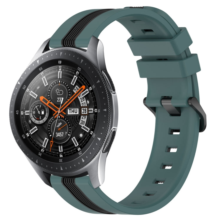 For Samsung Galaxy Watch 46mm 22mm Vertical Two-Color Silicone Watch Band
