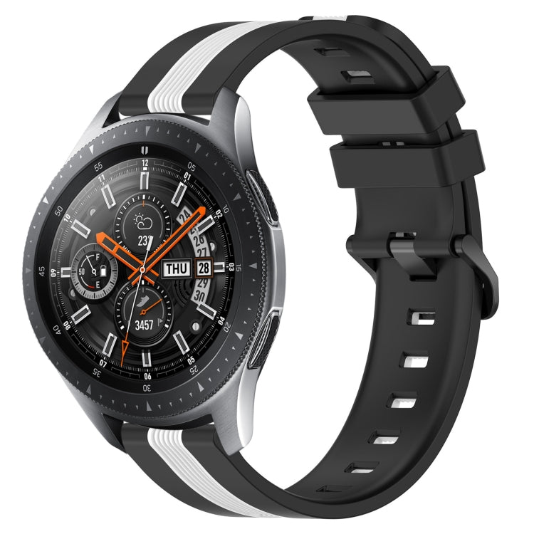 For Samsung Galaxy Watch 46mm 22mm Vertical Two-Color Silicone Watch Band