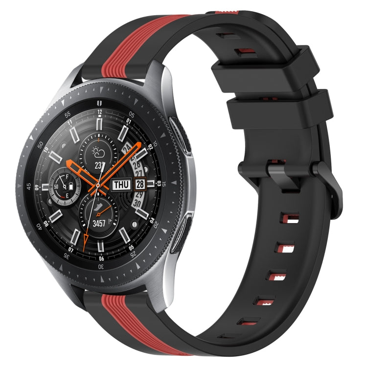 For Samsung Galaxy Watch 46mm 22mm Vertical Two-Color Silicone Watch Band