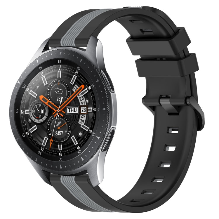 For Samsung Galaxy Watch 46mm 22mm Vertical Two-Color Silicone Watch Band