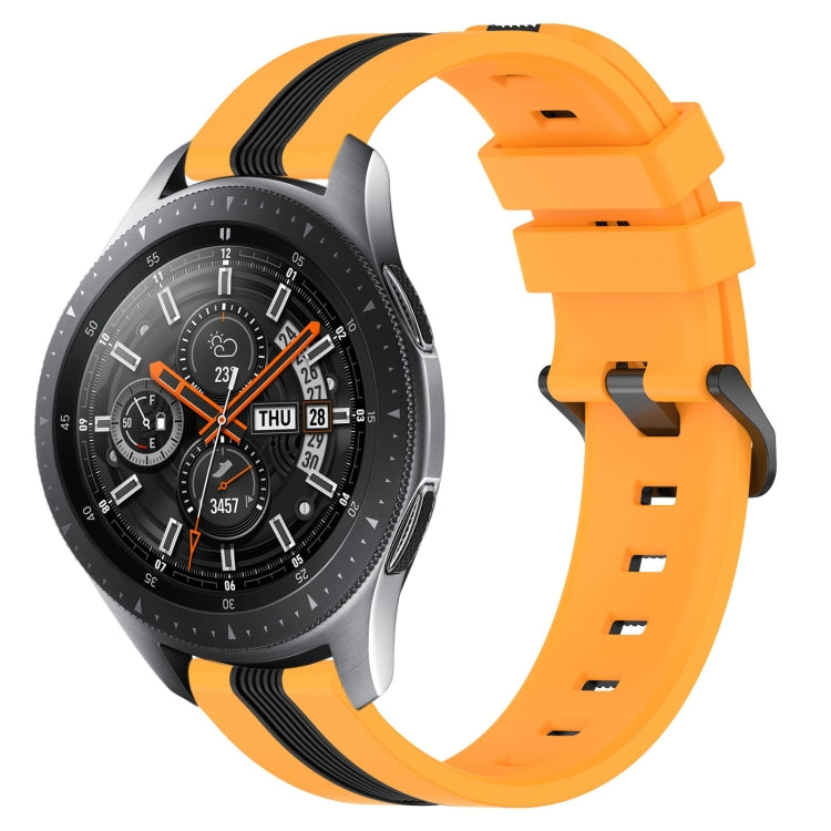 For Samsung Galaxy Watch 46mm 22mm Vertical Two-Color Silicone Watch Band