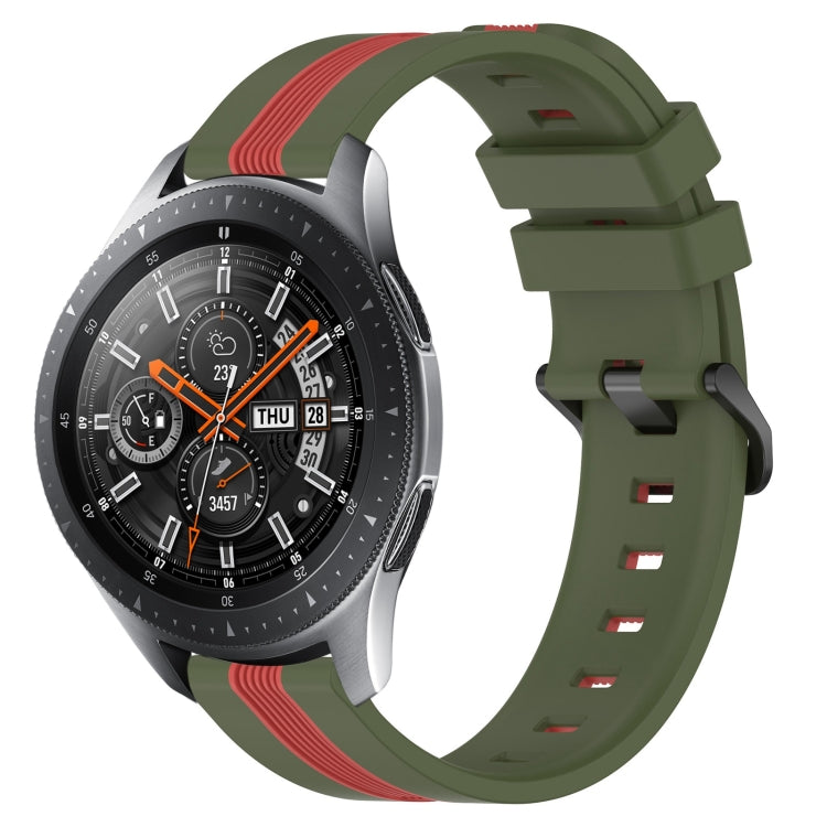For Samsung Galaxy Watch 46mm 22mm Vertical Two-Color Silicone Watch Band