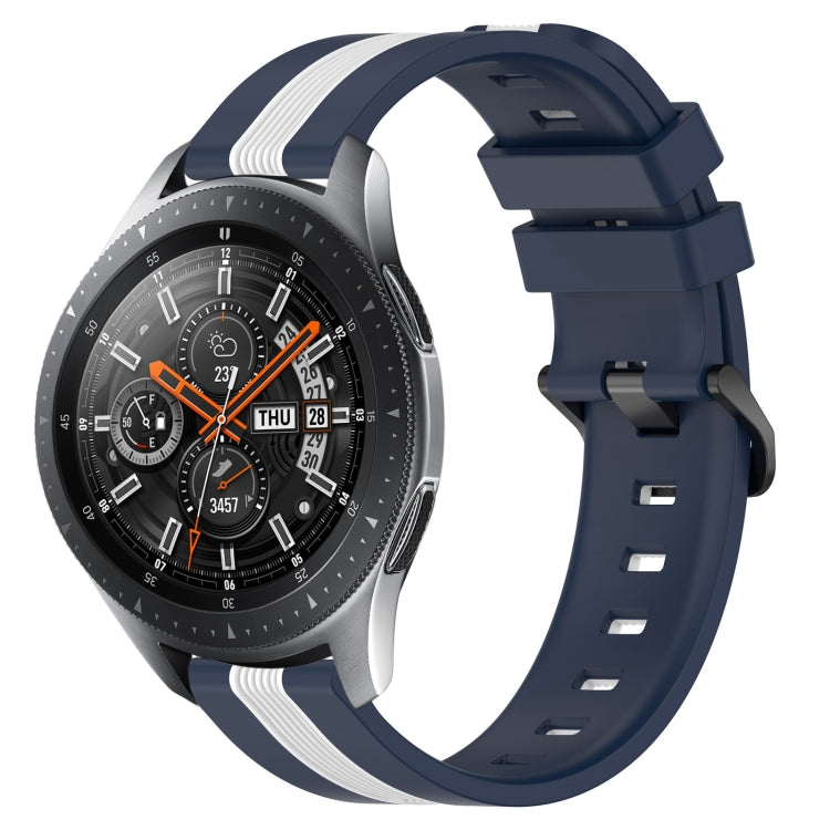 For Samsung Galaxy Watch 46mm 22mm Vertical Two-Color Silicone Watch Band