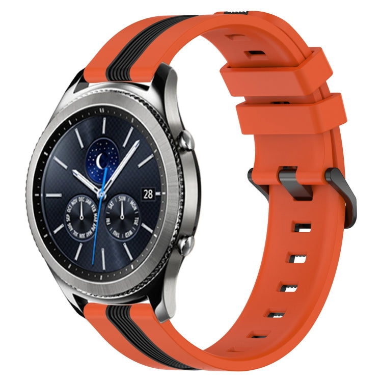 For Samsung Gear S3 Classic 22mm Vertical Two-Color Silicone Watch Band