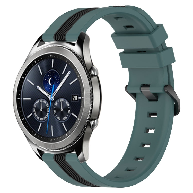 For Samsung Gear S3 Classic 22mm Vertical Two-Color Silicone Watch Band