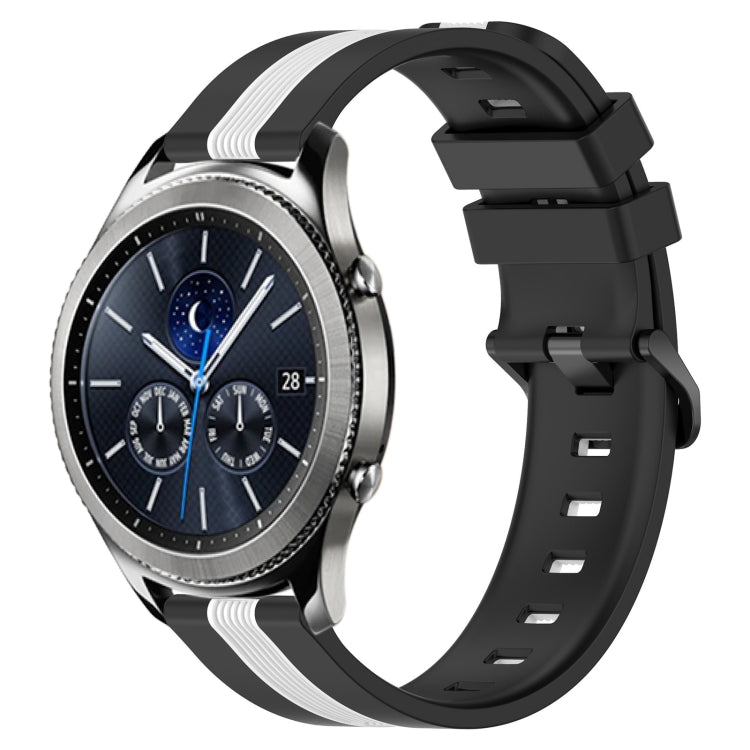 For Samsung Gear S3 Classic 22mm Vertical Two-Color Silicone Watch Band