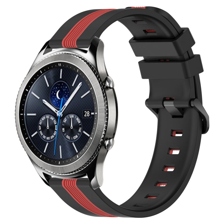 For Samsung Gear S3 Classic 22mm Vertical Two-Color Silicone Watch Band