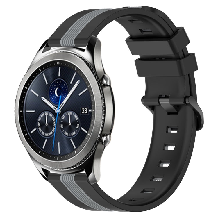 For Samsung Gear S3 Classic 22mm Vertical Two-Color Silicone Watch Band