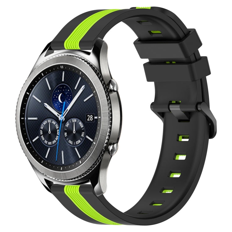 For Samsung Gear S3 Classic 22mm Vertical Two-Color Silicone Watch Band