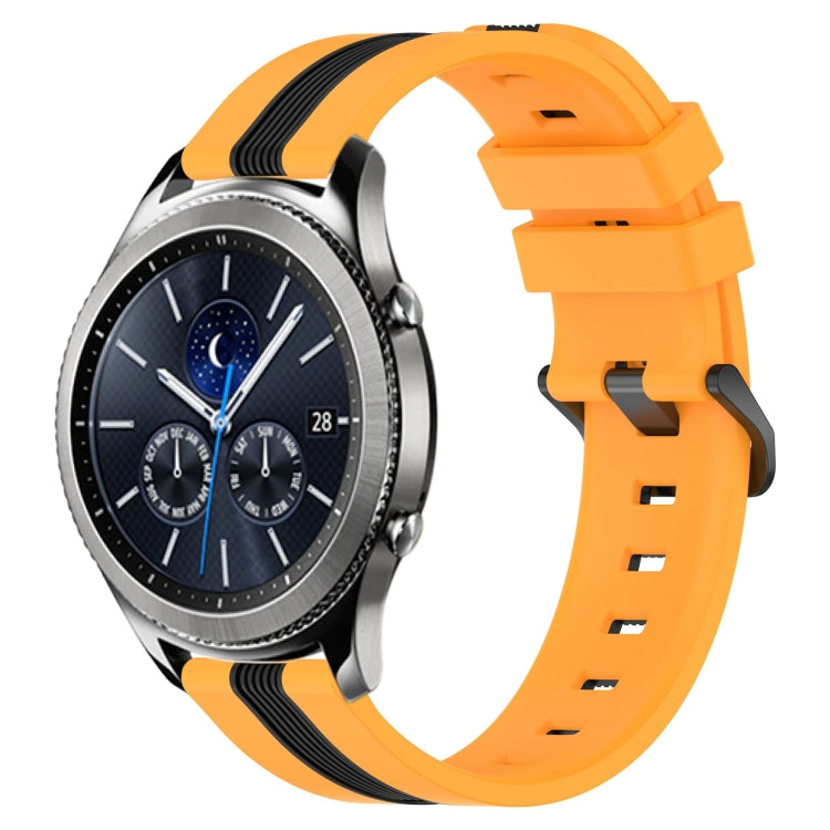 For Samsung Gear S3 Classic 22mm Vertical Two-Color Silicone Watch Band