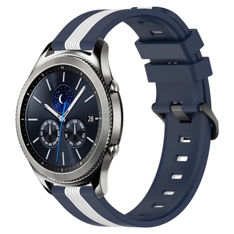 For Samsung Gear S3 Classic 22mm Vertical Two-Color Silicone Watch Band