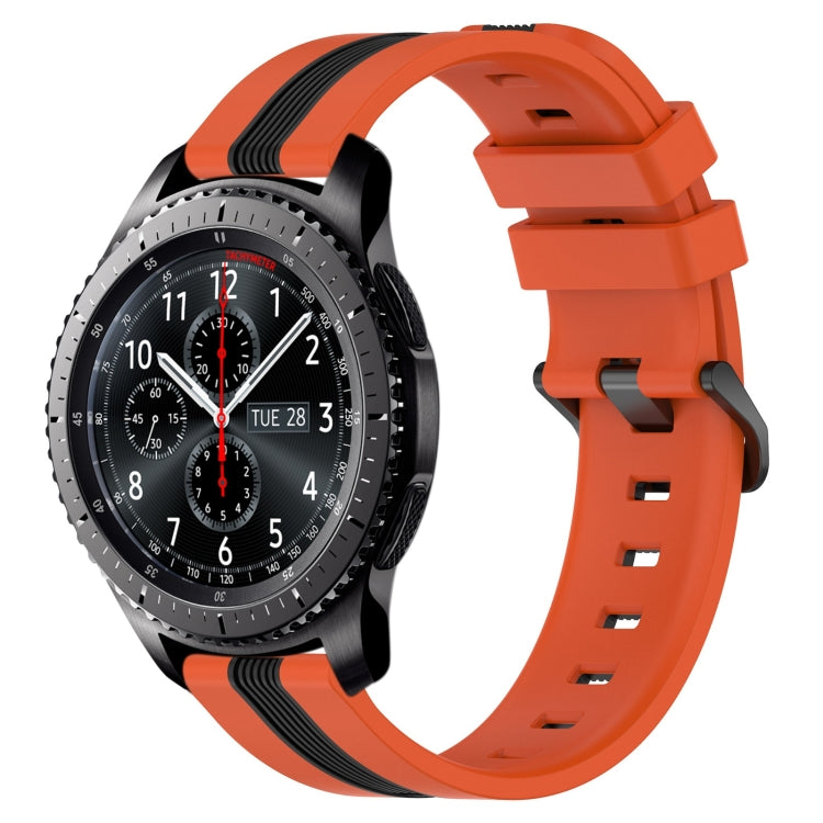 For Samsung Gear S3 Frontier 22mm Vertical Two-Color Silicone Watch Band