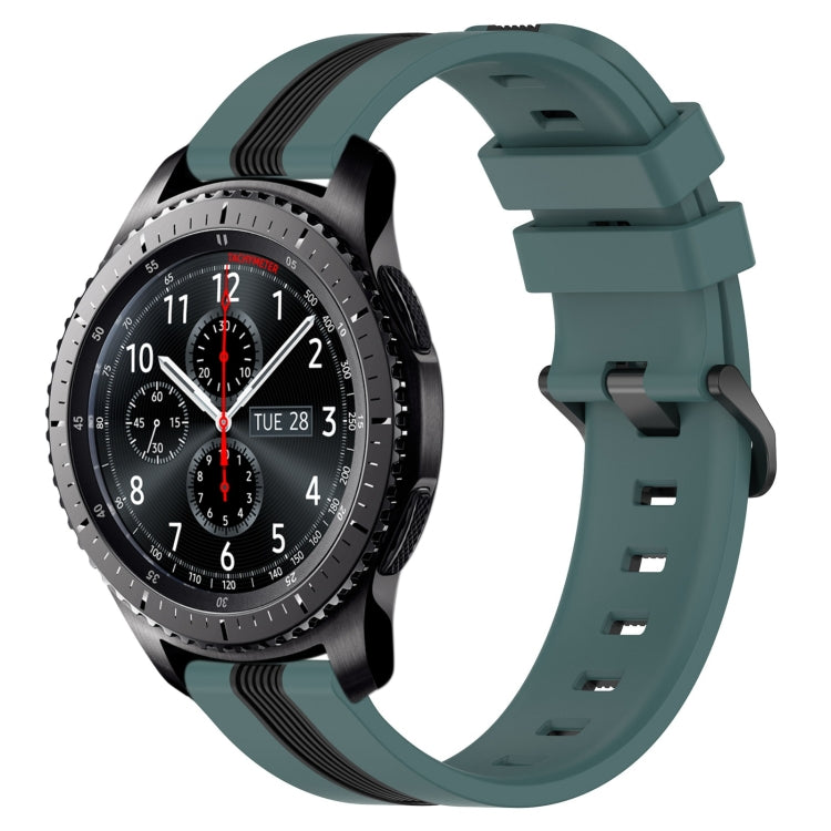 For Samsung Gear S3 Frontier 22mm Vertical Two-Color Silicone Watch Band