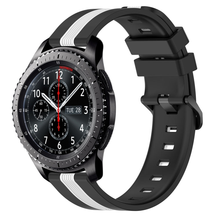 For Samsung Gear S3 Frontier 22mm Vertical Two-Color Silicone Watch Band