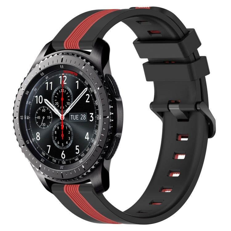 For Samsung Gear S3 Frontier 22mm Vertical Two-Color Silicone Watch Band