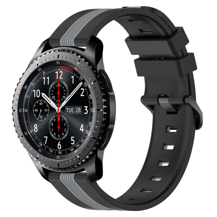 For Samsung Gear S3 Frontier 22mm Vertical Two-Color Silicone Watch Band