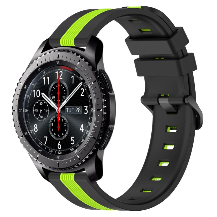 For Samsung Gear S3 Frontier 22mm Vertical Two-Color Silicone Watch Band