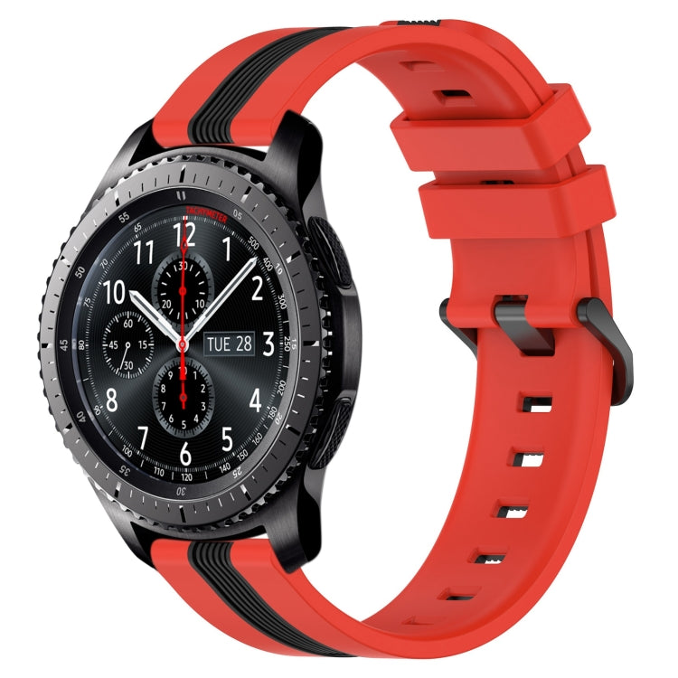 For Samsung Gear S3 Frontier 22mm Vertical Two-Color Silicone Watch Band