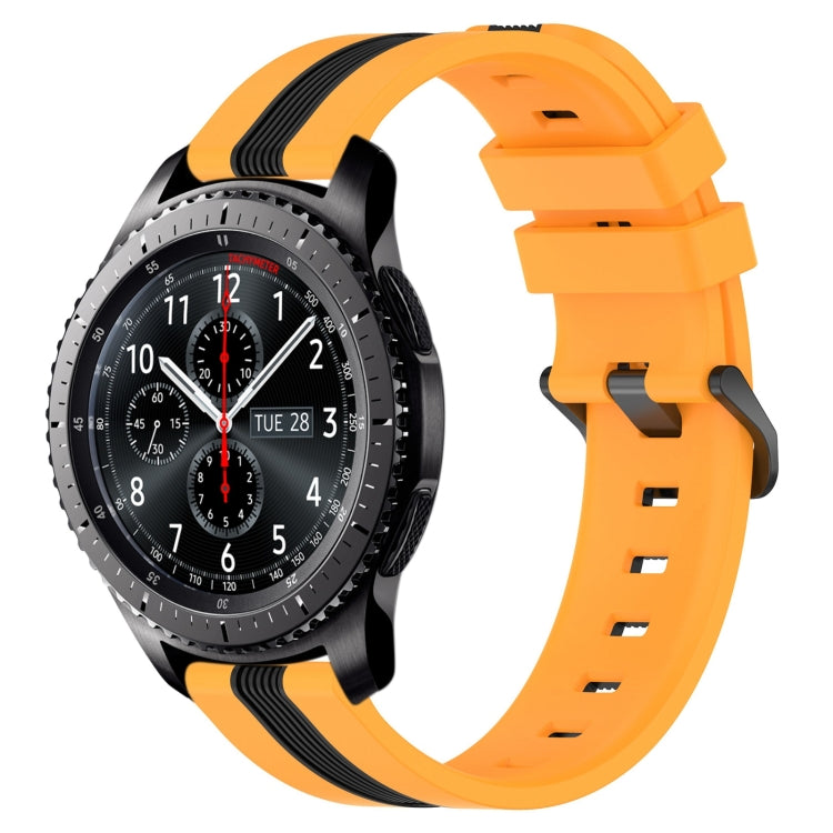 For Samsung Gear S3 Frontier 22mm Vertical Two-Color Silicone Watch Band