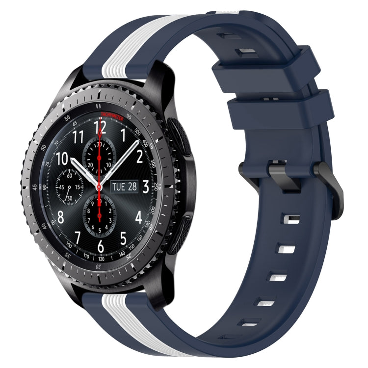 For Samsung Gear S3 Frontier 22mm Vertical Two-Color Silicone Watch Band